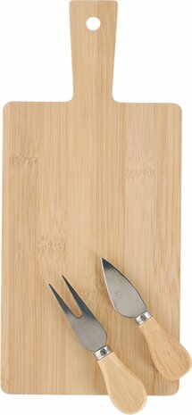 JENS Living Kaasplank - Serveerplank Met Kaasbestek - Bamboe - 33 x 15 x 2,5 cm